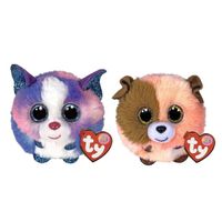 Ty - Knuffel - Teeny Puffies - Cleo Husky & Mandarin Dog