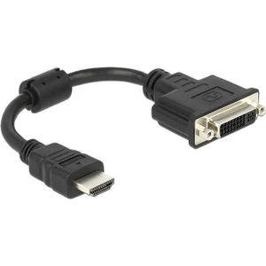 DeLOCK 0.2m HDMI-DVI M/F 0,2 m HDMI Type A (Standaard) DVI-D Zwart