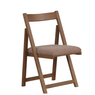 2-delige set Houten Klapstoelen met Kussen Armloos Stapelbare Eetkamerstoelen Gestoffeerde Stoelen Walnoot