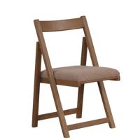 2-delige set Houten Klapstoelen met Kussen Armloos Stapelbare Eetkamerstoelen Gestoffeerde Stoelen Walnoot