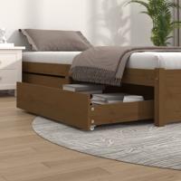 Bedlades 2 st massief grenenhout honingbruin - thumbnail