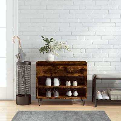 VidaXL Schoenenkast 70x36x60 cm bewerkt hout gerookt eikenkleurig