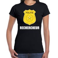 Rechercheur politie embleem carnaval t-shirt zwart voor dames