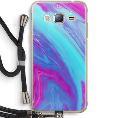 Zweverige regenboog: Samsung Galaxy J3 (2016) Transparant Hoesje met koord