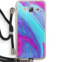 Zweverige regenboog: Samsung Galaxy J3 (2016) Transparant Hoesje met koord
