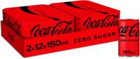 Coca-Cola Zero frisdrank, mini blik van 15 cl, pak van 24 stuks