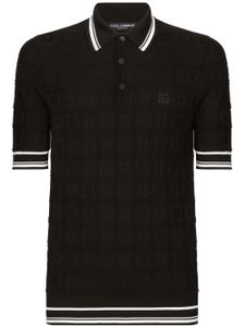 Dolce & Gabbana polo à logo brodé - Noir