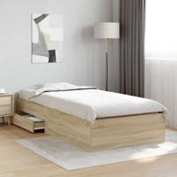 Bedframe met lade met opslag Bruin 90 x 190 cm Bewerkt hout