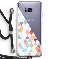 Gekleurde driehoekjes pastel: Samsung Galaxy S8 Transparant Hoesje met koord