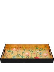 Les-Ottomans plateau laqué à fleurs - Marron