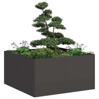 VidaXL Plantenbak 80x80x40 cm koudgewalst staal zwart