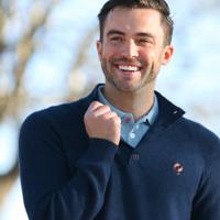 Heren Trui Oldehove - Jeansblauw Melange