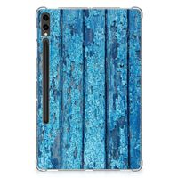 Samsung Galaxy Tab S9 Plus Silicone Tablet Hoes Wood Blue - thumbnail