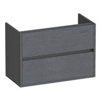 Brauer Adore - Onderkast Ondiep - 80 cm - met 2 Softclose Lades Greeploos en 1 Sifon Uitsparing - Timber Grey