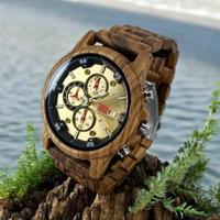 TimberWood GoldStrike™ - Chronograaf Herenhorloge van Zebrahout