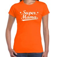 Super mama cadeau t-shirt oranje dames - thumbnail