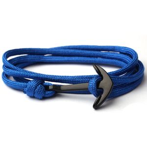 Anker armband Blauw polyester koord