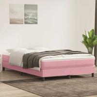 Boxspring zonder matras fluweel roze 160x220 cm
