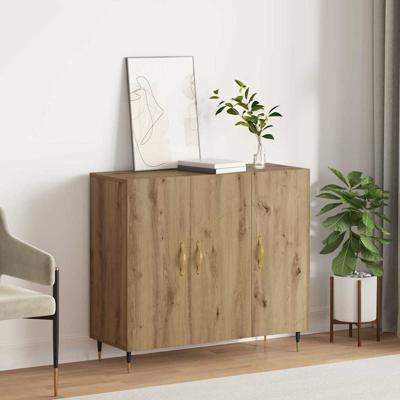 Dressoir met opslag met de deur Bruin 90 x 34 x 80 cm Bewerkt hout