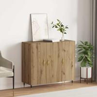 Dressoir met opslag met de deur Bruin 90 x 34 x 80 cm Bewerkt hout