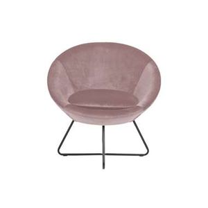 Fauteuil Forli - fluweel - roze - Leen Bakker