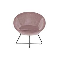 Fauteuil Forli - fluweel - roze - Leen Bakker