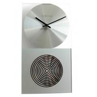NeXtime klok 3028 op clock, 16x30.2 cm, wall, glass, silver NeXtime klok 3028 op clock, 16x30.2 cm, wall, glass, silver