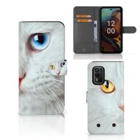 Nokia XR21 | Telefoonhoesje | Met pasjeshouder | Witte Kat
