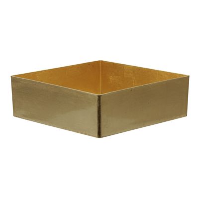 Tafel dienblad/plateau/tray - goud - 20 x 20 cm - kunststof - vierkant
