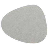 Unique Living placemats Floris lederlook - 1x - 39 x 30 cm - lichtgrijs - PU leather - tafel