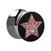 Double Flared Plug met Mother Of Pearl Design Acryl Tunnels & Plugs - thumbnail