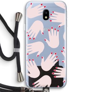 Hands pink: Samsung Galaxy J3 (2017) Transparant Hoesje met koord