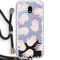 Hands pink: Samsung Galaxy J3 (2017) Transparant Hoesje met koord