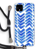 Blauwe pijlen: Pixel 4 XL Transparant Hoesje met koord