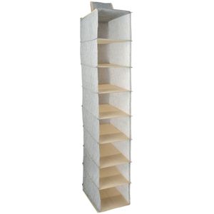 Kast organizer - hangend - 8 vakken - 18 x 30 x 105 cm - grijs