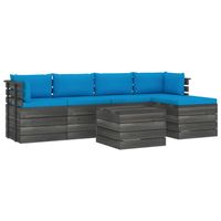 vidaXL 6-delige Loungeset met kussens pallet massief grenenhout - thumbnail