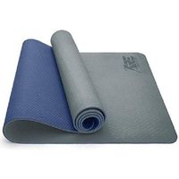 Yogamat grijs-donkerblauw, fitnessmat,, gymnastiekmat pilatesmat, sportmat, 183 x 61 x 0,6 cm - thumbnail
