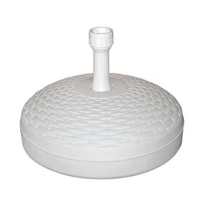 Ronde parasolvoet - 3x - wit - rotan kunststof - D45 cm - vullen met zand/water