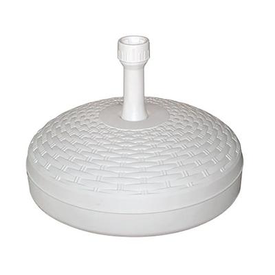 Ronde parasolvoet - 3x - wit - rotan kunststof - D45 cm - vullen met zand/water