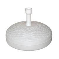 Ronde parasolvoet - 3x - wit - rotan kunststof - D45 cm - vullen met zand/water