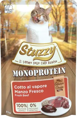 Stuzzy graanvrij kattenvoer monoprotein rund 85g