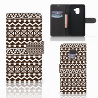 Samsung Galaxy A8 2018 Telefoon Hoesje Aztec Brown - thumbnail