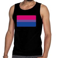 Bi vlag gay pride tanktop/mouwloos shirt zwart voor heren 2XL  -