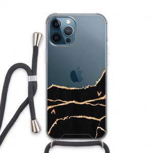 Gouden marmer: iPhone 13 Pro Max Transparant Hoesje met koord