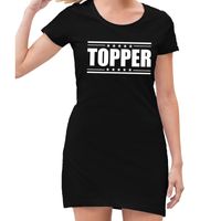 Topper jurkje zwart met witte letters dames Topper jurkje zwart met witte letters dames