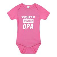 Hoera je wordt opa cadeau baby rompertje roze voor meisjes 92 (18-24 maanden)  - - thumbnail