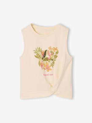 T-shirt voor meisjes met print ecru