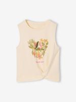 T-shirt voor meisjes met print ecru