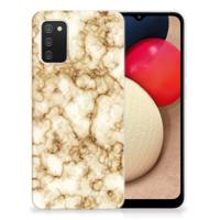 Samsung Galaxy A02s | TPU | Siliconen hoesje | Marmer Goud