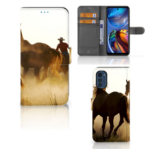 Motorola Moto E32 | Moto E32s Telefoonhoesje met Pasjes Design Cowboy